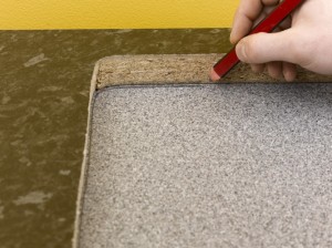 using old worktop as template for new kitchen worktop