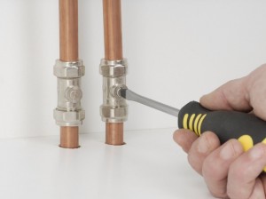 turning on water at isolation valves