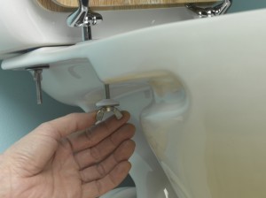 Tightening toilet seat in position