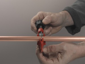 Marking position to cut copper pipe