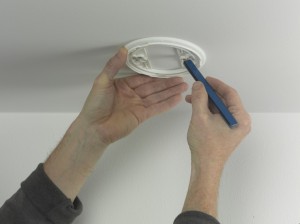 marking holes for smoke alarm