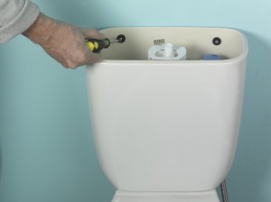 fixing toilet cistern in place