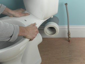 toilet and pan connector position