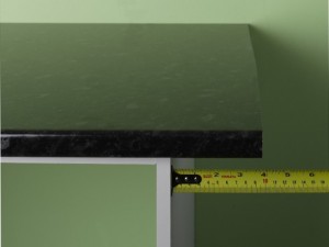 measuring kitchen worktop overlap