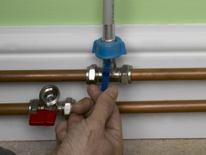 turning on isolation valves for dishwasher or washing machine