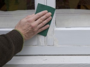 sanding wood