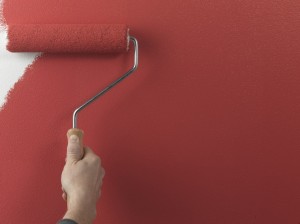 painting walls with a roller