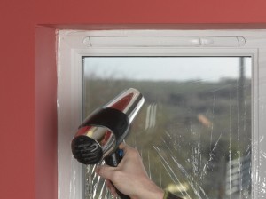 using hairdryer with double glazing film