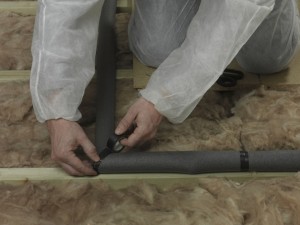 taping joints of pipe insulation