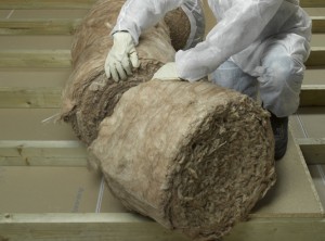 unwrapping loft insulation