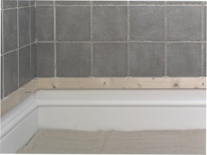 using tile spacers across a corner