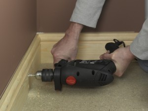 drilling hole in skirting board