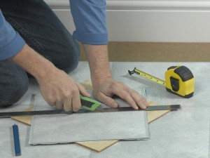 cutting vinyl tiles