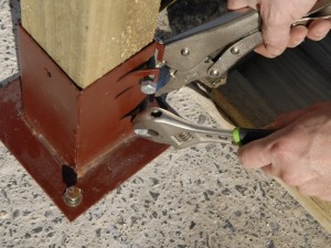 tightening socket bolts on post bracket