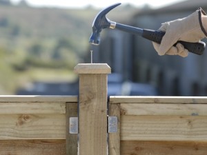 nailing in fence post cap