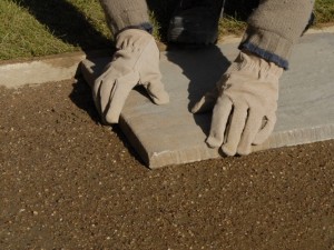 laying patio slabs