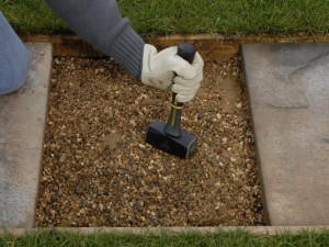 Compacting below slab