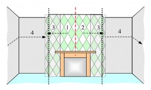 How to wallpaper a chimney breast option 2