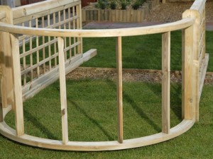 Assembling a wooden arch