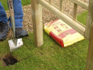 Digging holes for arch posts