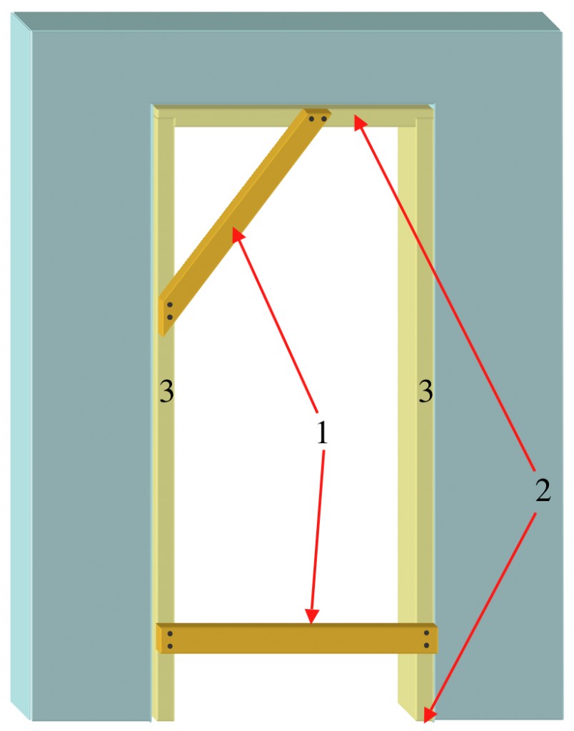 Position door lining in opening