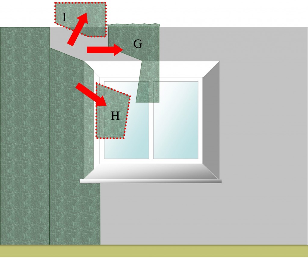 Removing excess wallpaper from around window recess