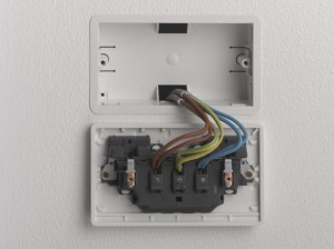 two cables connected at the socket