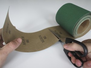 Cutting sandpaper to size