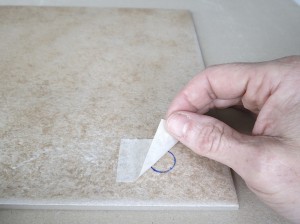 masking tape on tile